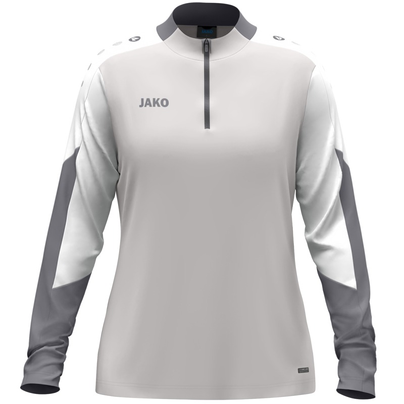 Jako Damen Ziptop Dynamic Damen hellgrau-weiß-grau