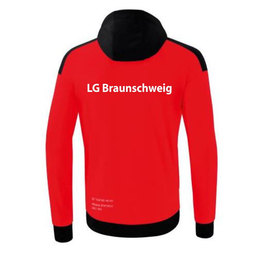 LG Braunschweig Erima Kinder Change Trainingsjacke mit Kapuze rot-schwarz-weiß