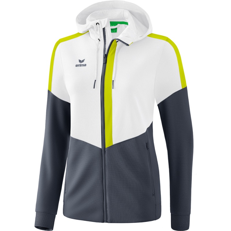 Erima Damen Trainingsjacke mit Kapuze Squad weiß-grau-grün