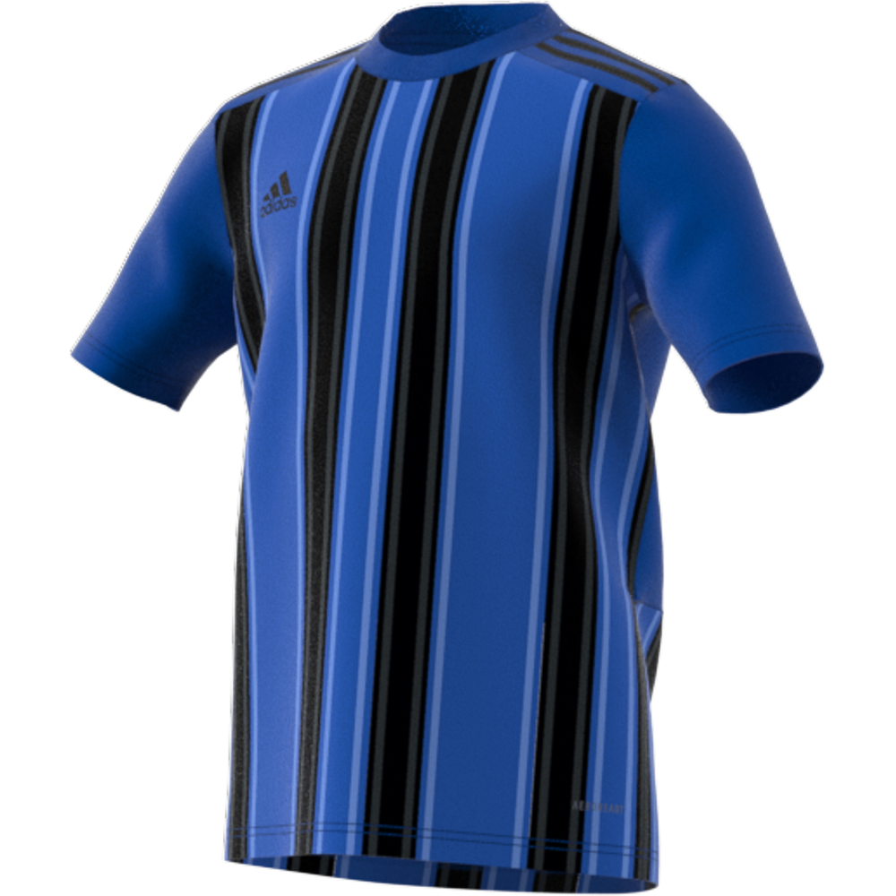 Adidas Kinder Kurzarm Trikot Striped 21 blau-schwarz