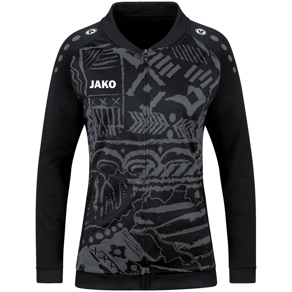 Jako Damen Einlaufjacke Tropicana schwarz-grau