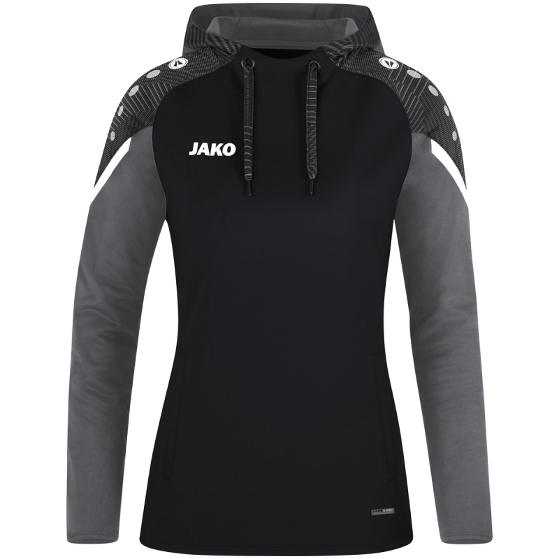 Jako Damen Kapuzensweat Performance schwarz/anthra light